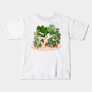 Reading with plants 13 Kids T-Shirt